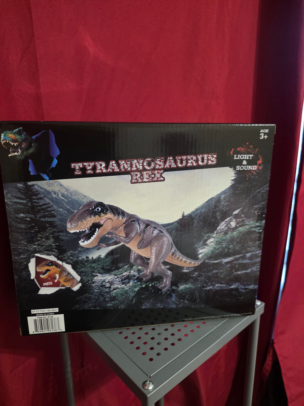 Tyrannosaurus Rex Dinosaur Toy with Light & Sound – Pull Tab, Age 3+
