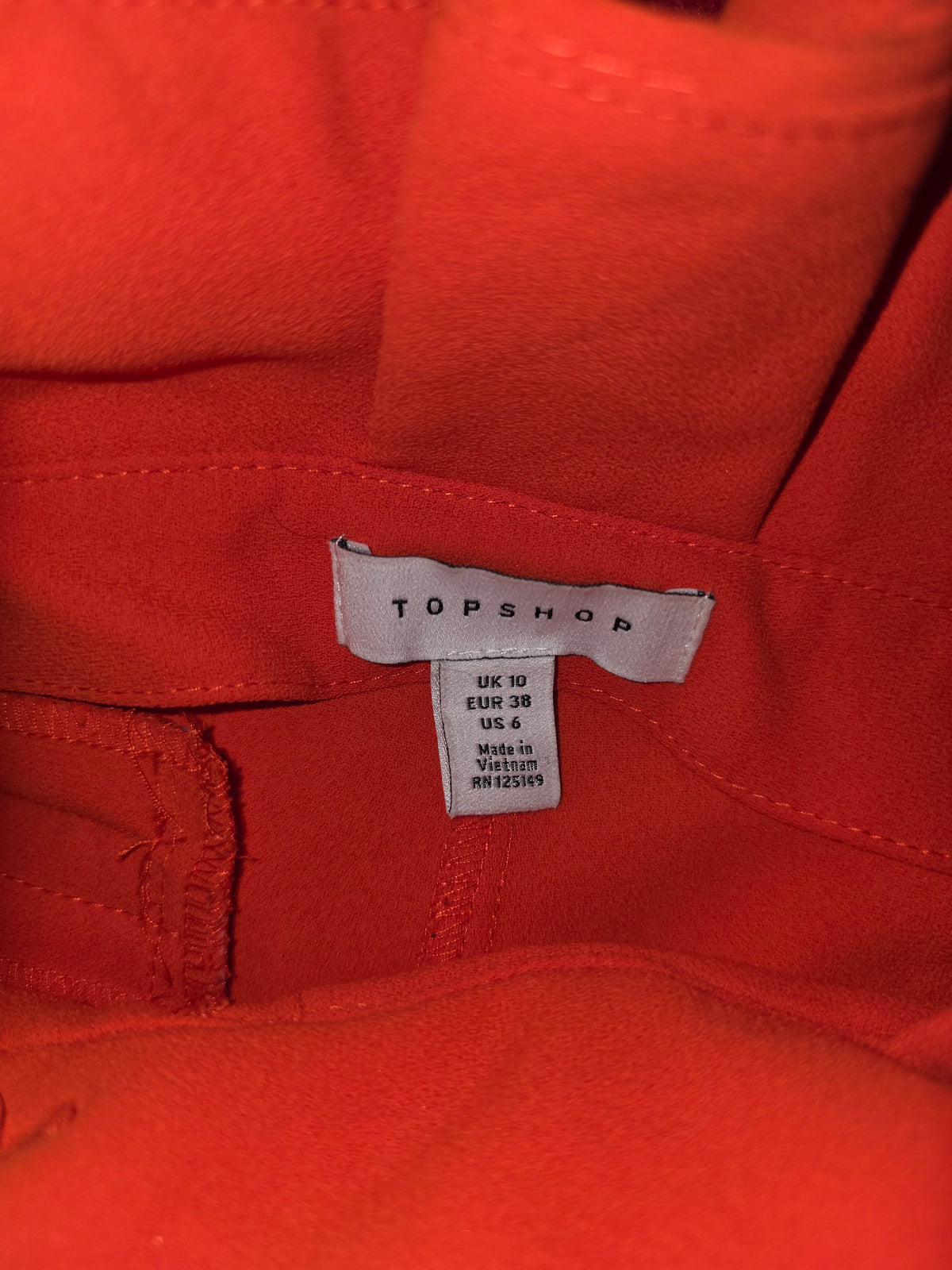 Topshop Women’s Orange Belted Pants Size US 6