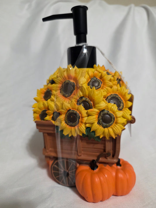 Fall Sunflower & Pumpkin Soap Dispenser – Farmhouse Kitchen & Bathroom Decor