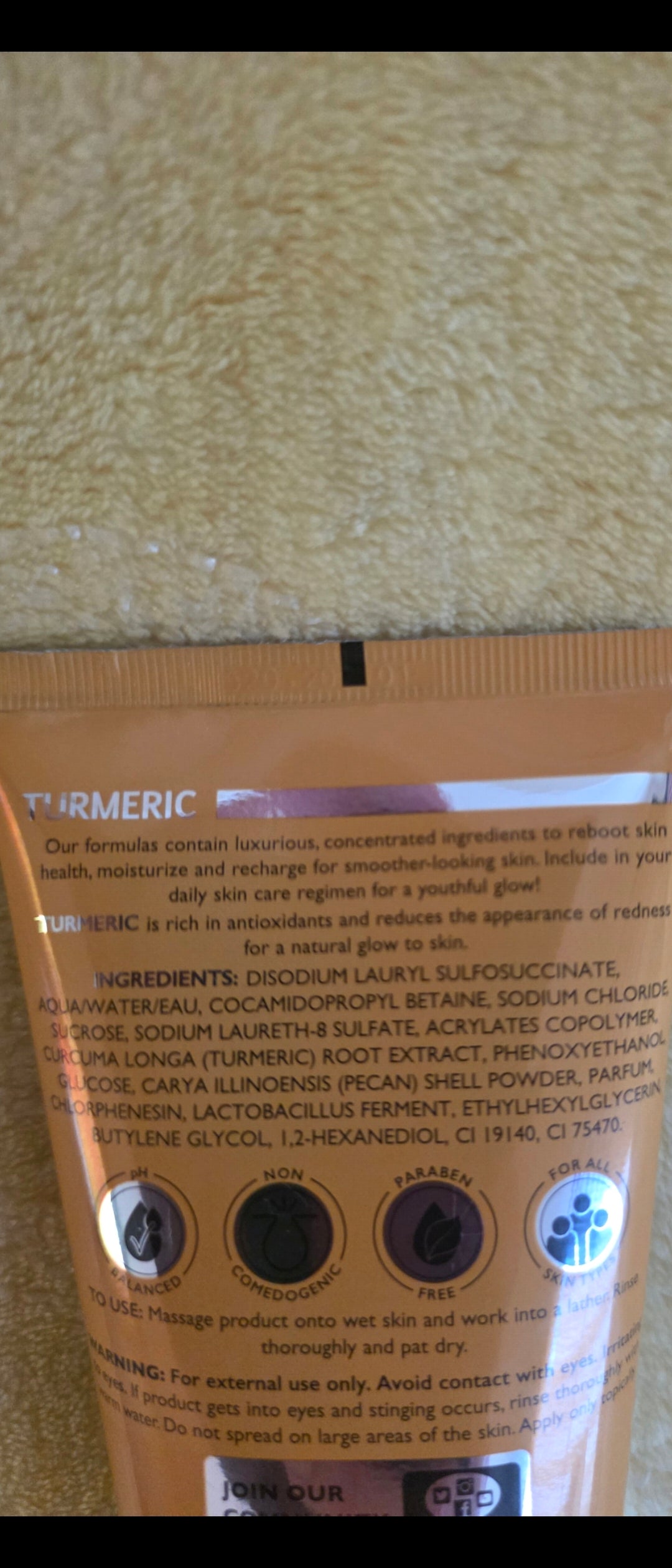 Spascriptions Turmeric Exfoliating Facial Scrub 5 oz (150 mL) Natural Face Exfoliator