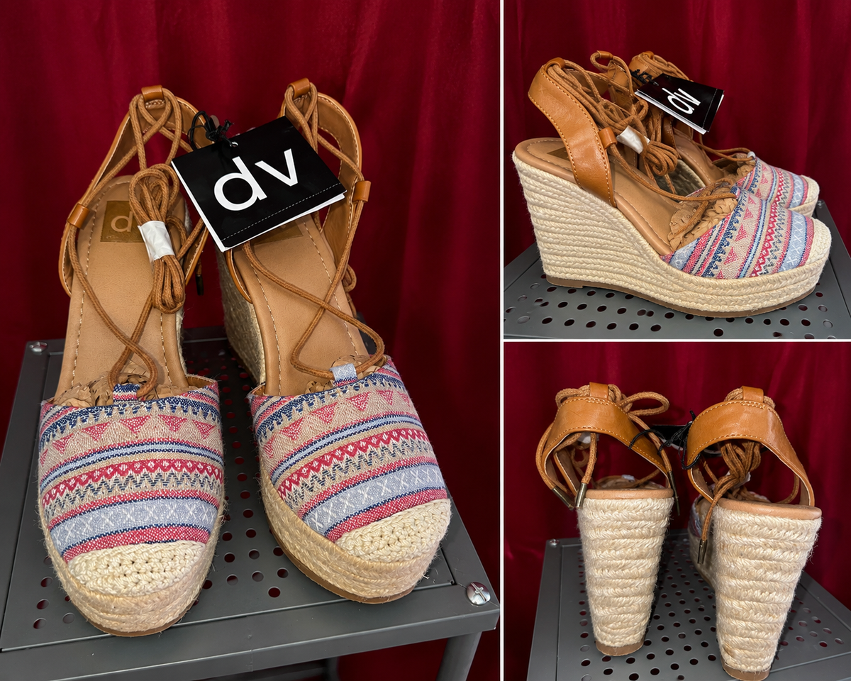 DV by Dolce Vita Women's Lace-Up Espadrille Wedge Sandals – Multicolor