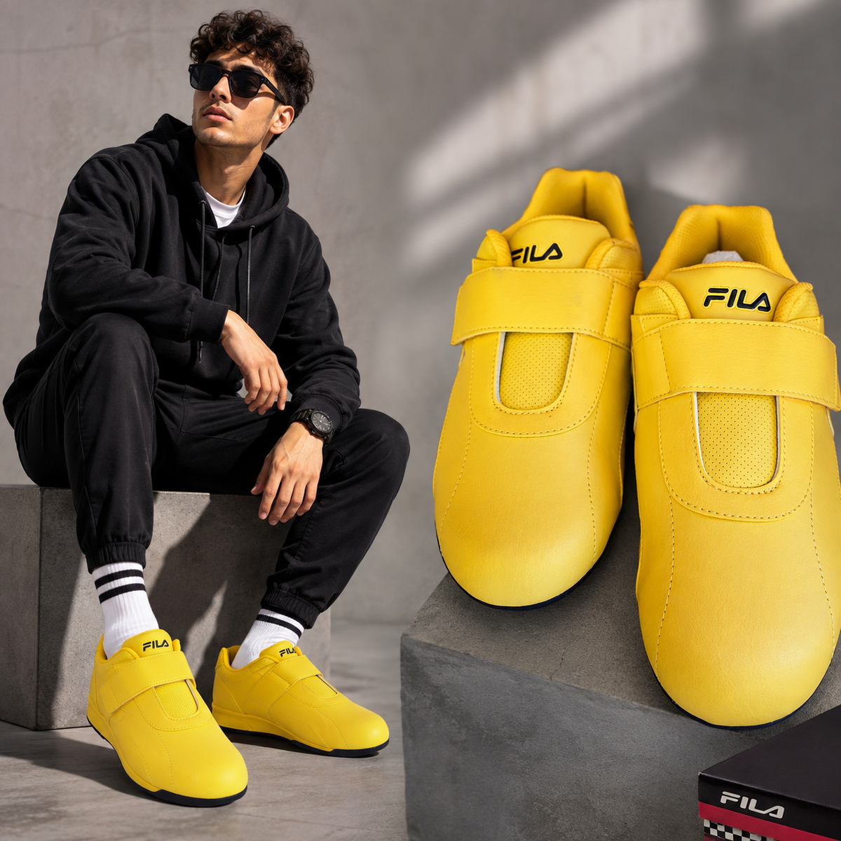FILA Mach 7 Yellow Sneakers – Size 8.5