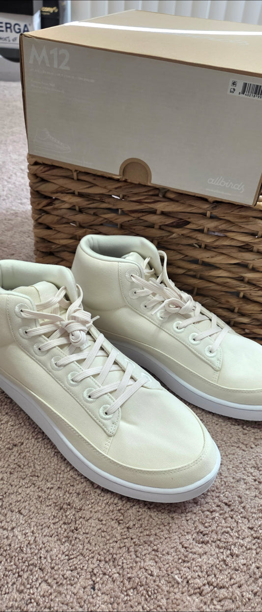 Allbirds Canvas Pacer Mid Men’s Sneakers Natural White Size 12