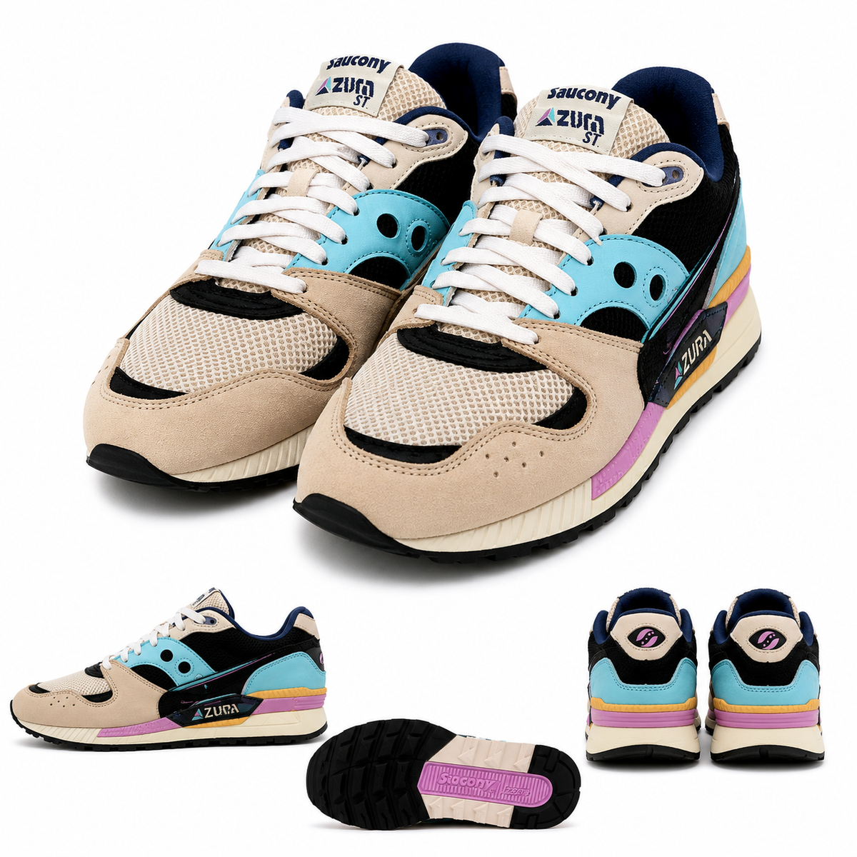 Saucony Azura ST Unisex Sneakers Beige Blue – Size 11
