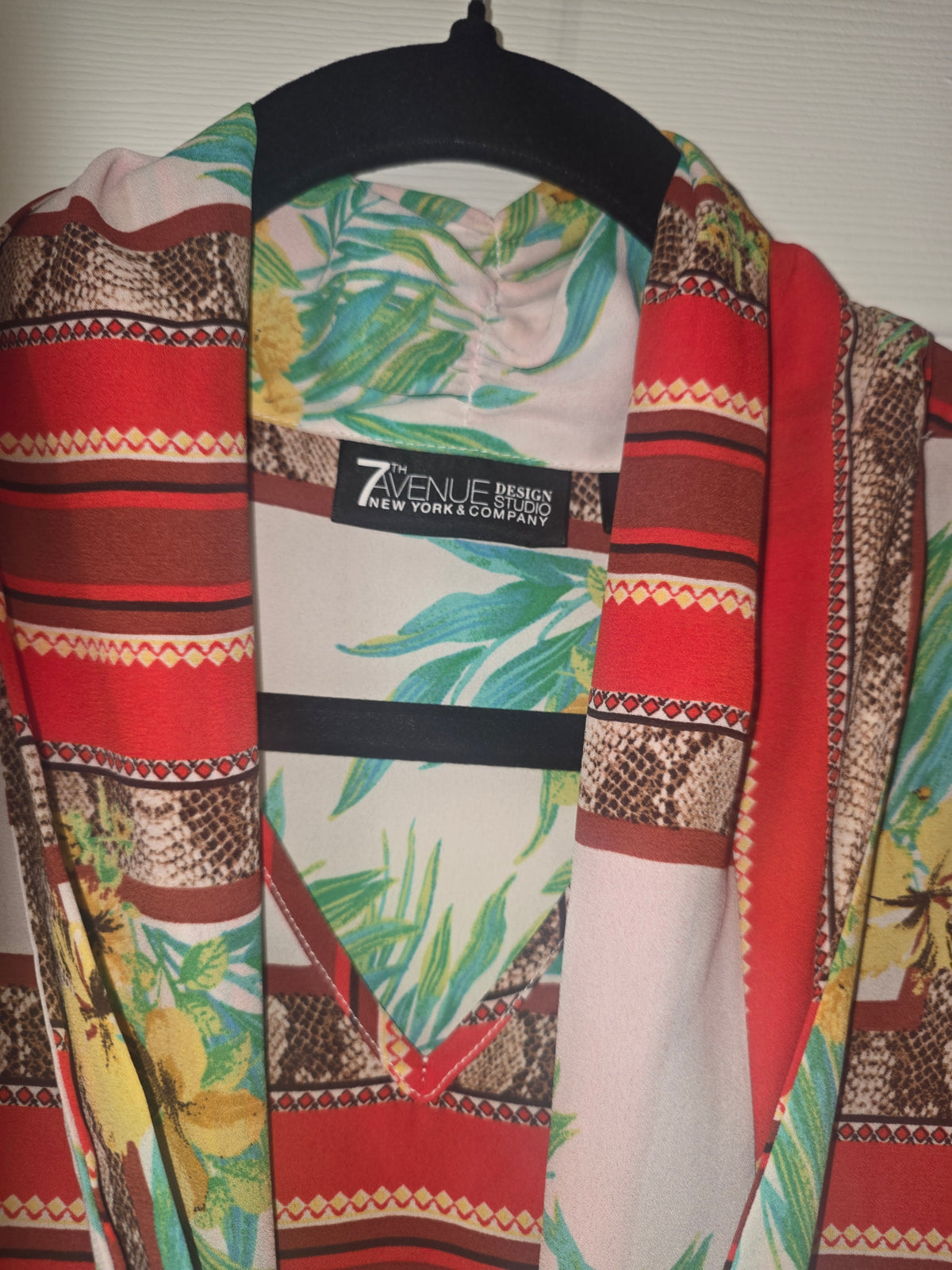 Lot of 3 Women’s Blouses – Size L – Floral, Plaid & Printed