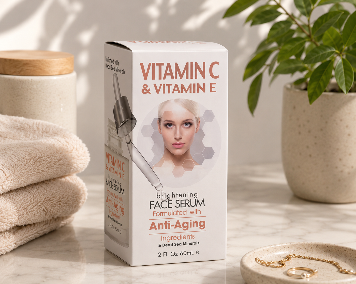 Vitamin C & Vitamin E Brightening Face Serum with Dead Sea Minerals 2 fl oz (60 mL)