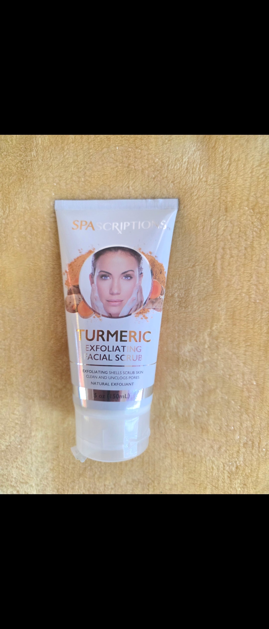 Spascriptions Turmeric Exfoliating Facial Scrub 5 oz (150 mL) Natural Face Exfoliator