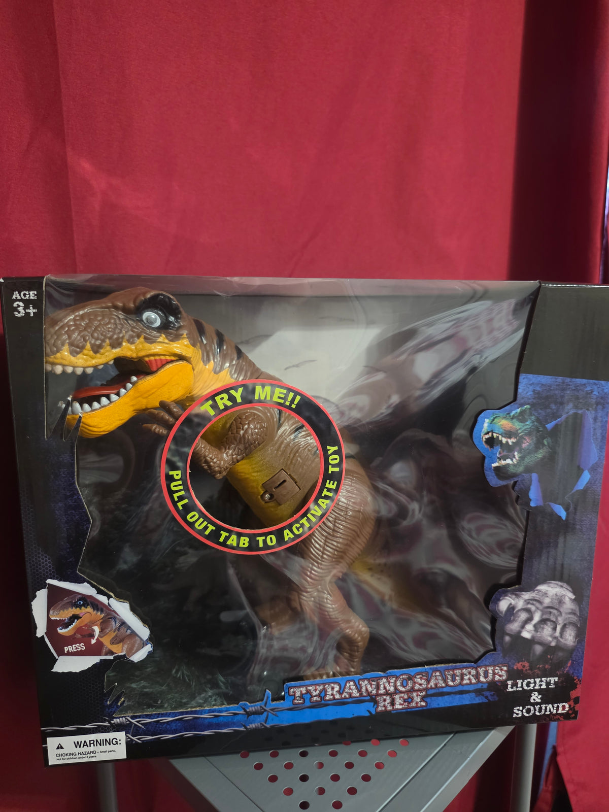 Tyrannosaurus Rex Dinosaur Toy with Light & Sound – Pull Tab, Age 3+