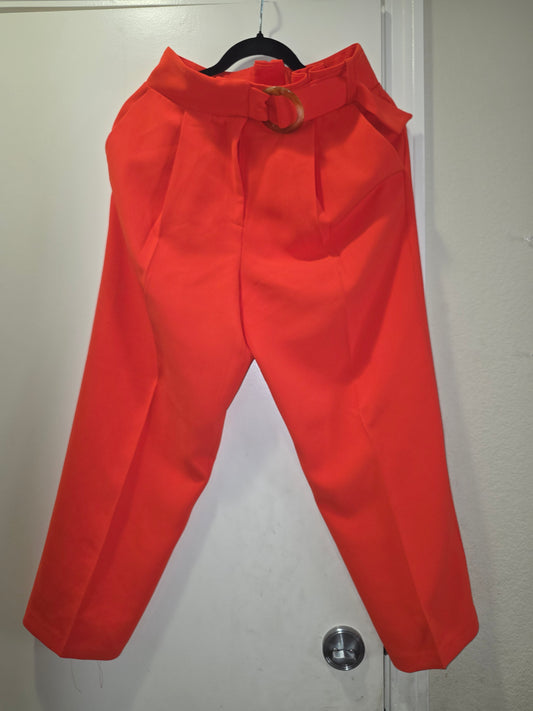 Topshop Women’s Orange Belted Pants Size US 6