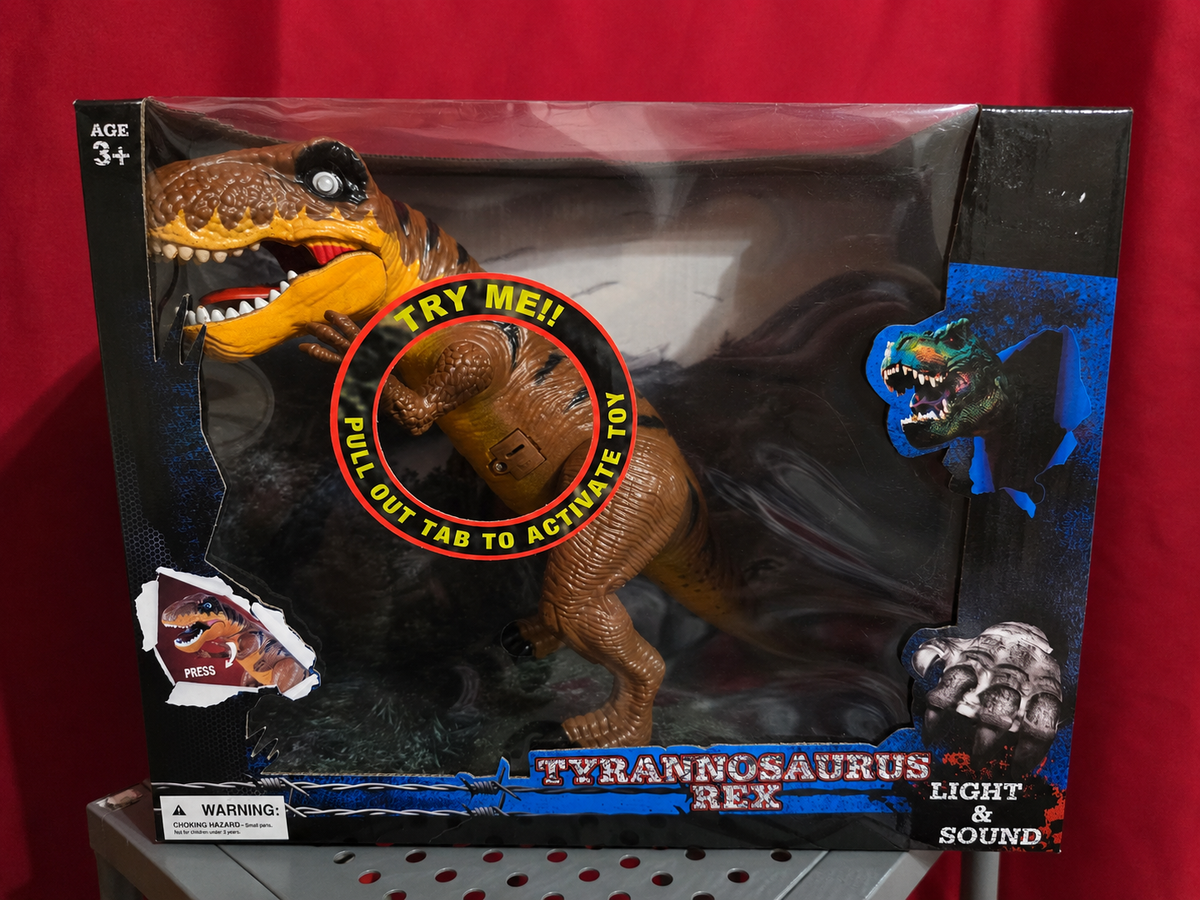 Tyrannosaurus Rex Dinosaur Toy with Light & Sound – Pull Tab, Age 3+