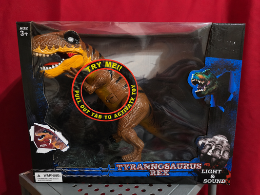 Tyrannosaurus Rex Dinosaur Toy with Light & Sound – Pull Tab, Age 3+