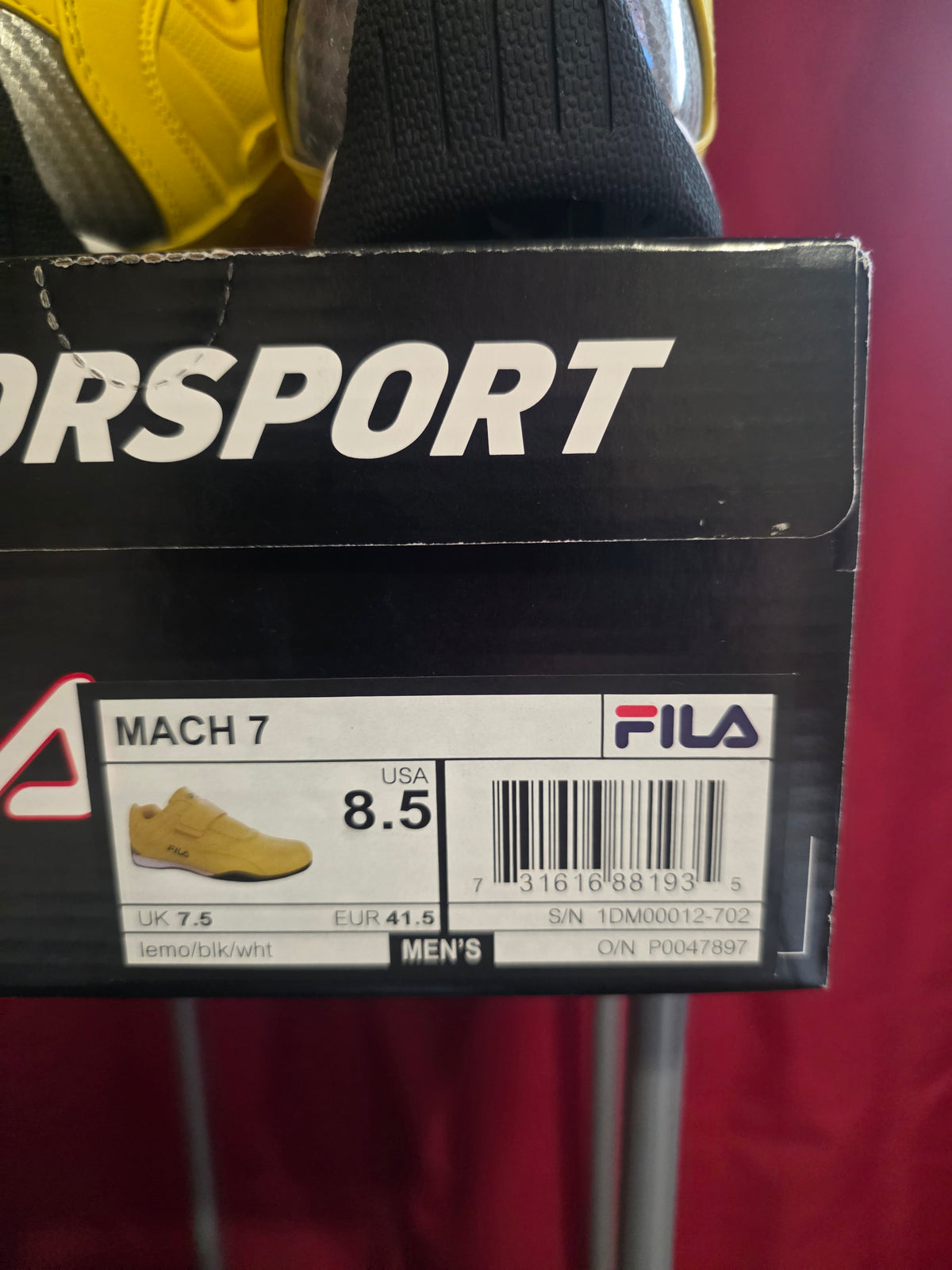 FILA Mach 7 Yellow Sneakers – Size 8.5
